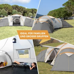 Acheter 😍 Camping Skandika Turin 12 - Tente Camping Familiale 12 Pers - 840 X 720 Cm - 3 Cabines 👍 -Outsunny Shop 10fcb04b7ca3401496c12957245402cd