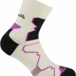Promo 🌟 CHAUSSETTES Randonnée Femme THYO DOUBLE TREK MID L BEIGE-VIOLET ⭐