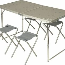 Sortie ✔️ TABLE PLIANTE Camping Mixte WANABEE TABLE VALISE + 4 TABOURETS ⌛