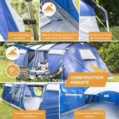 Vente flash 🛒 Camping Skandika Tente Familiale Montana 8 Protect (bleu) ✨ 8 Vente flash 🛒 Camping Skandika Tente Familiale Montana 8 Protect (bleu) ✨ -Outsunny Shop 176f715b2f1341afb052eee4f63afd70