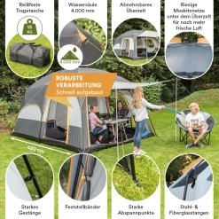 Budget 😉 Camping Skandika Tente Familiale Tønsberg 5 Personnes (gris) ✔️ -Outsunny Shop 1d1054448cc24014bac2f397cd248b53