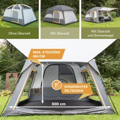 Budget 😉 Camping Skandika Tente Familiale Tønsberg 5 Personnes (gris) ✔️ -Outsunny Shop 247d36c116cb4d488d35d00f4a20f0fc