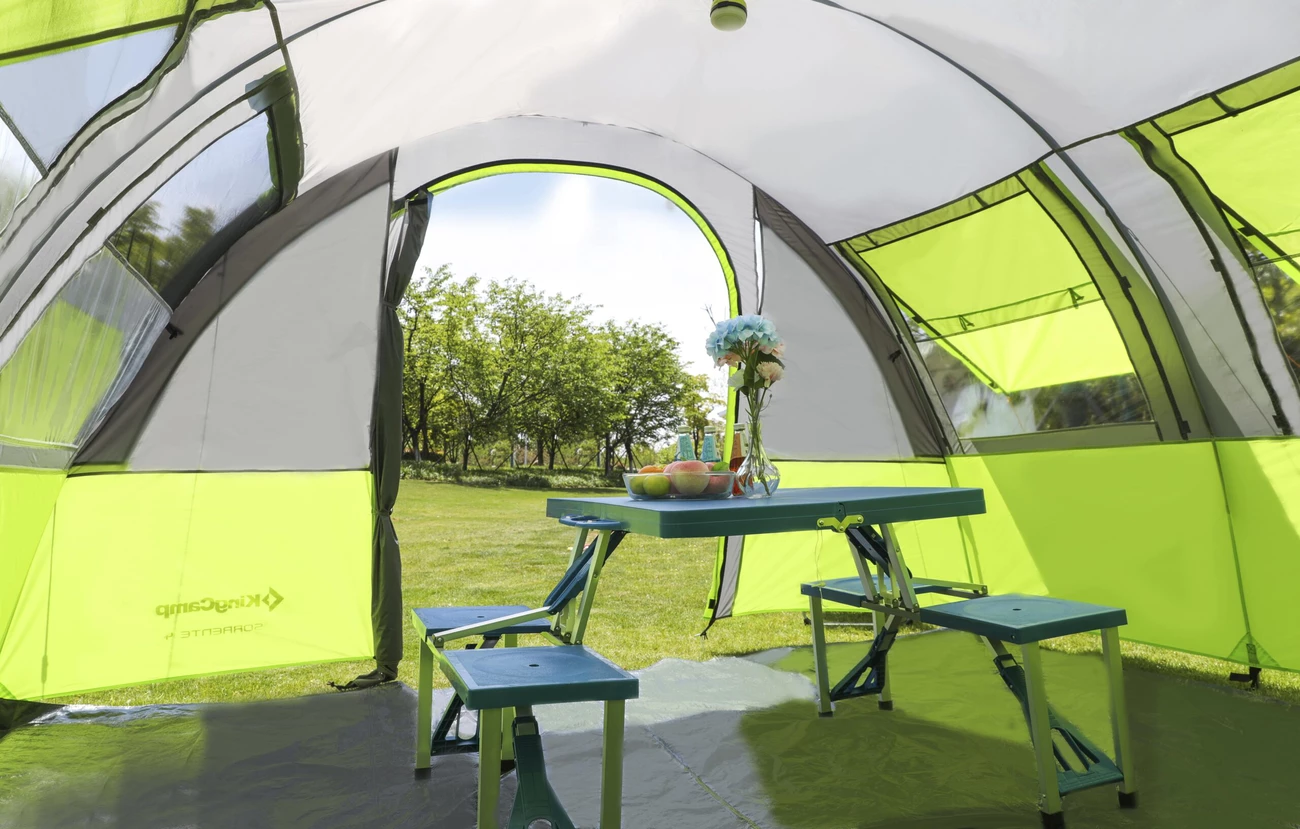 Meilleur prix 🎉 Kingcamp Tente De Camping Familiale Forme Tunnel 4 Places Sorrente - Kingcamp - Tout Vert 😍 2 Meilleur prix 🎉 Kingcamp Tente De Camping Familiale Forme Tunnel 4 Places Sorrente - Kingcamp - Tout Vert 😍 – Image 2