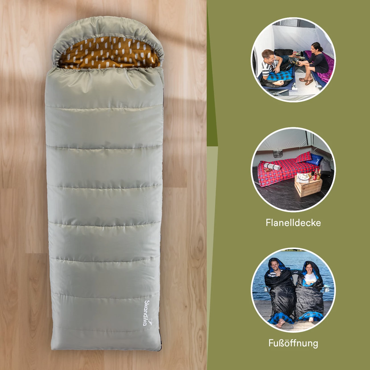 Tout neuf 💯 Camping Skandika Skandika Sac De Couchage Couverture Dundee, Zip À Droite, Sauge GRIS 😉 4 Tout neuf 💯 Camping Skandika Skandika Sac De Couchage Couverture Dundee, Zip À Droite, Sauge GRIS 😉 – Image 4