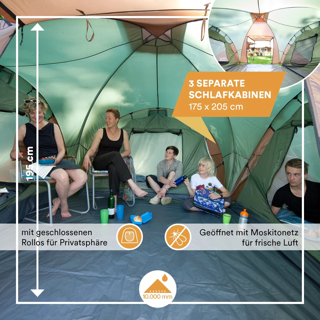 Grosses soldes 🛒 Camping Skandika Tente Dôme Daytona Xxl Tente Familiale Pour 6 Personnes 😀 4 Grosses soldes 🛒 Camping Skandika Tente Dôme Daytona Xxl Tente Familiale Pour 6 Personnes 😀 – Image 4