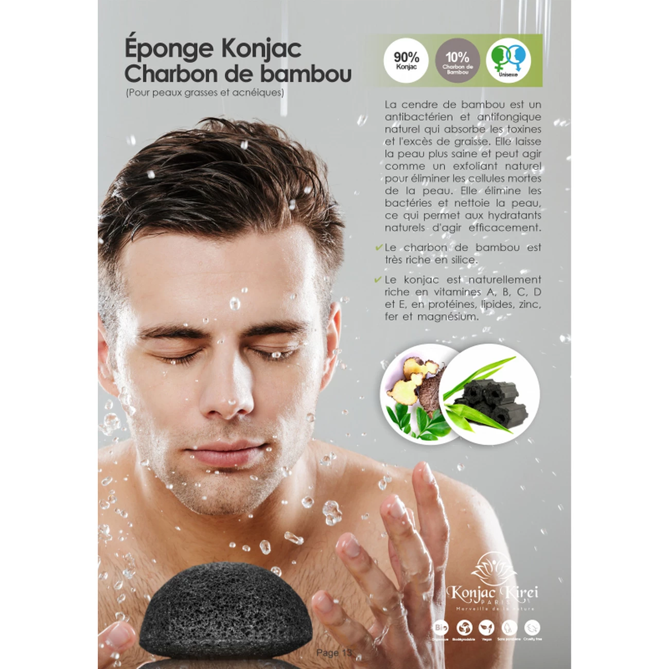 Tout neuf 🎉 Konjac Kirei Paris Eponge Visage - Charbon De Bois - Konjac Kirei Paris 😍 2 Tout neuf 🎉 Konjac Kirei Paris Eponge Visage - Charbon De Bois - Konjac Kirei Paris 😍 – Image 2