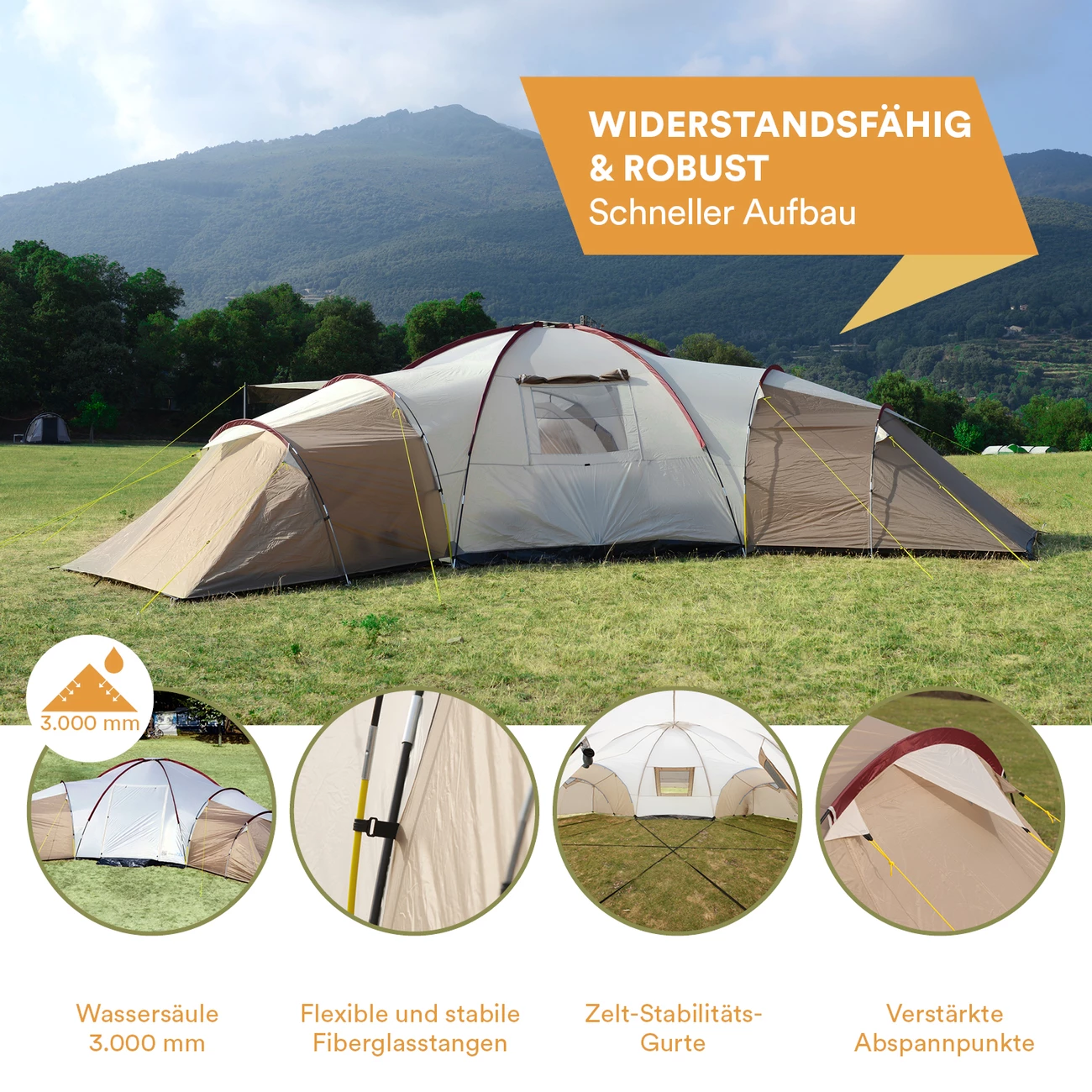 Tout neuf ✔️ Camping Skandika Turin 12 - Tente Camping Familiale 12 Personnes - 840x7200cm 👍 5 Tout neuf ✔️ Camping Skandika Turin 12 - Tente Camping Familiale 12 Personnes - 840x7200cm 👍 – Image 5