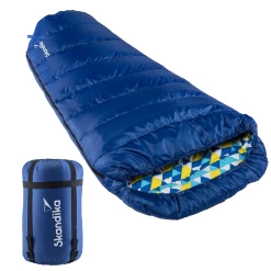 Bon marché 🎉 Camping Skandika Skandika Sac De Couchage Momie Vegas Flanelle, Zip À Gauche BLEU ✨