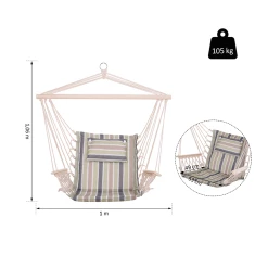 Le moins cher 🎁 Outsunny Chaise Suspendue Hamac De Voyage Respirant Portable Dim. 100l X 49l X 106h Cm Coton Macramé Polyester Multicolore Rayé ⭐ 8 Le moins cher 🎁 Outsunny Chaise Suspendue Hamac De Voyage Respirant Portable Dim. 100l X 49l X 106h Cm Coton Macramé Polyester Multicolore Rayé ⭐ -Outsunny Shop 5d2cf079dcd142a7865d742d5987076c