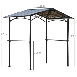 Top 10 ✔️ Outsunny Pavillon Jardin - Abri Barbecue - Steakhouse 2 Étagères - Toit De Barbecue - Dim. 2,46l X 1,49l X 2,30h M - Alu. Métal Noir Toit Polycarbonate 🎁 -Outsunny Shop 6fbad7dddb6c424b9e8390a25c9b90e9