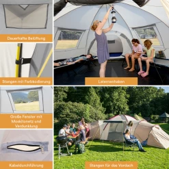 Acheter 😍 Camping Skandika Turin 12 - Tente Camping Familiale 12 Pers - 840 X 720 Cm - 3 Cabines 👍 -Outsunny Shop 9981f1cc8ac6443bb824dbb1c21f802f