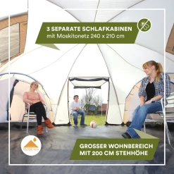 Tout neuf ✔️ Camping Skandika Turin 12 - Tente Camping Familiale 12 Personnes - 840x7200cm 👍 9 Tout neuf ✔️ Camping Skandika Turin 12 - Tente Camping Familiale 12 Personnes - 840x7200cm 👍 -Outsunny Shop 9e1b450731d44800b06d6b10f7586543