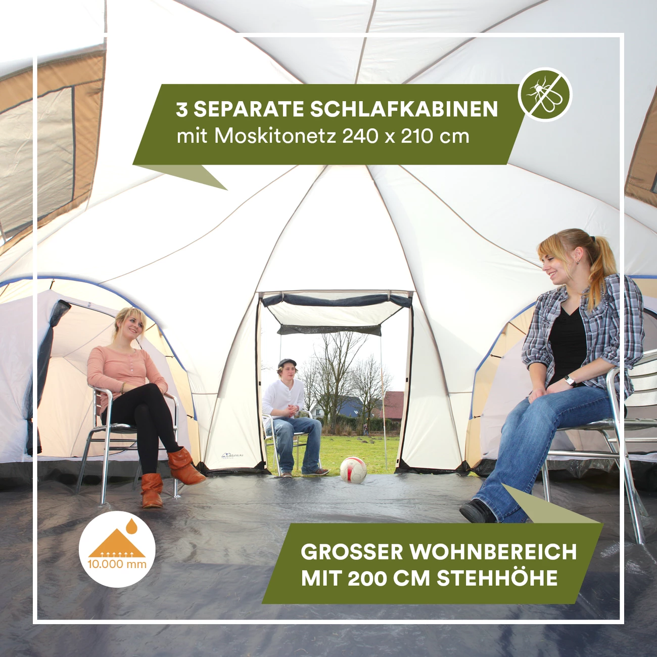 Tout neuf ✔️ Camping Skandika Turin 12 - Tente Camping Familiale 12 Personnes - 840x7200cm 👍 4 Tout neuf ✔️ Camping Skandika Turin 12 - Tente Camping Familiale 12 Personnes - 840x7200cm 👍 – Image 4