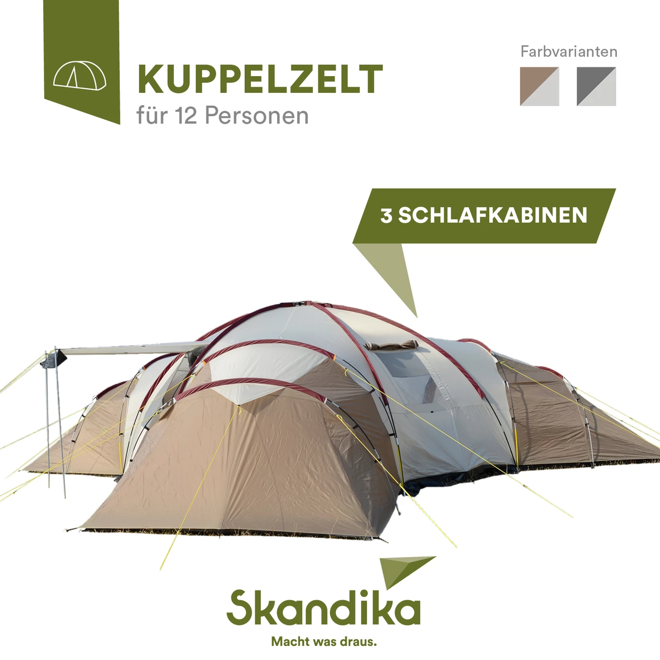 Tout neuf ✔️ Camping Skandika Turin 12 - Tente Camping Familiale 12 Personnes - 840x7200cm 👍 2 Tout neuf ✔️ Camping Skandika Turin 12 - Tente Camping Familiale 12 Personnes - 840x7200cm 👍 – Image 2
