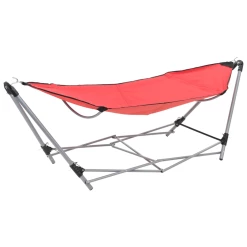 Acheter 💯 Jeux De Plein Air Vidaxl Vidaxl Hamac Avec Support Pliable Rouge 🌟