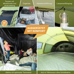 Vente flash ⌛ Camping Skandika Gotland 6 Sleeper Protect - Tente Tunnel 6 Pers. - Sol Cousu - Cabines Noires 👍 10 Vente flash ⌛ Camping Skandika Gotland 6 Sleeper Protect - Tente Tunnel 6 Pers. - Sol Cousu - Cabines Noires 👍 -Outsunny Shop b9f1eddeb5184f598abc0149fea34420