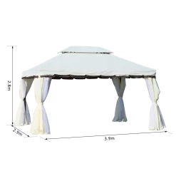 Sortie 🤩 Outsunny Tonnelle Barnum Pavillon De Jardin Style Colonial Double Toit Toile Moustiquaires Et Toiles Amovibles 3,9l X 2,9l X 2,8h M Crème ✔️ 8 Sortie 🤩 Outsunny Tonnelle Barnum Pavillon De Jardin Style Colonial Double Toit Toile Moustiquaires Et Toiles Amovibles 3,9l X 2,9l X 2,8h M Crème ✔️ -Outsunny Shop bd9d131326744858a1f2424066534ad7