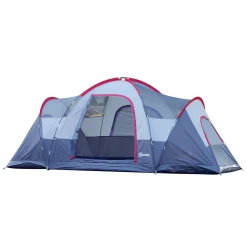 Bon marché 💯 Outsunny Tente De Camping Familiale 5-6 Pers. - Grande Porte + 3 Fenêtres - Dim. 4,55l X 2,3l X 1,8h M Fibre Verre Polyester Oxford Gris 🛒