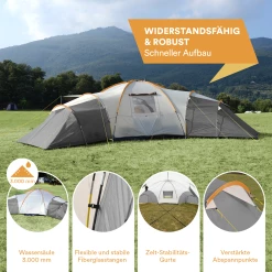 Acheter 😍 Camping Skandika Turin 12 - Tente Camping Familiale 12 Pers - 840 X 720 Cm - 3 Cabines 👍 -Outsunny Shop d822d7710f2d4cbf8f62ec1824c5619c