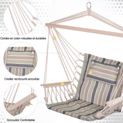 Le moins cher 🎁 Outsunny Chaise Suspendue Hamac De Voyage Respirant Portable Dim. 100l X 49l X 106h Cm Coton Macramé Polyester Multicolore Rayé ⭐ 9 Le moins cher 🎁 Outsunny Chaise Suspendue Hamac De Voyage Respirant Portable Dim. 100l X 49l X 106h Cm Coton Macramé Polyester Multicolore Rayé ⭐ -Outsunny Shop dbb6cc08536045358e6d6fd5c950736c