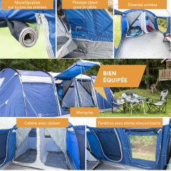 Vente flash 🛒 Camping Skandika Tente Familiale Montana 8 Protect (bleu) ✨ 10 Vente flash 🛒 Camping Skandika Tente Familiale Montana 8 Protect (bleu) ✨ -Outsunny Shop e302c76afb3b4e568535a572807cf2f8