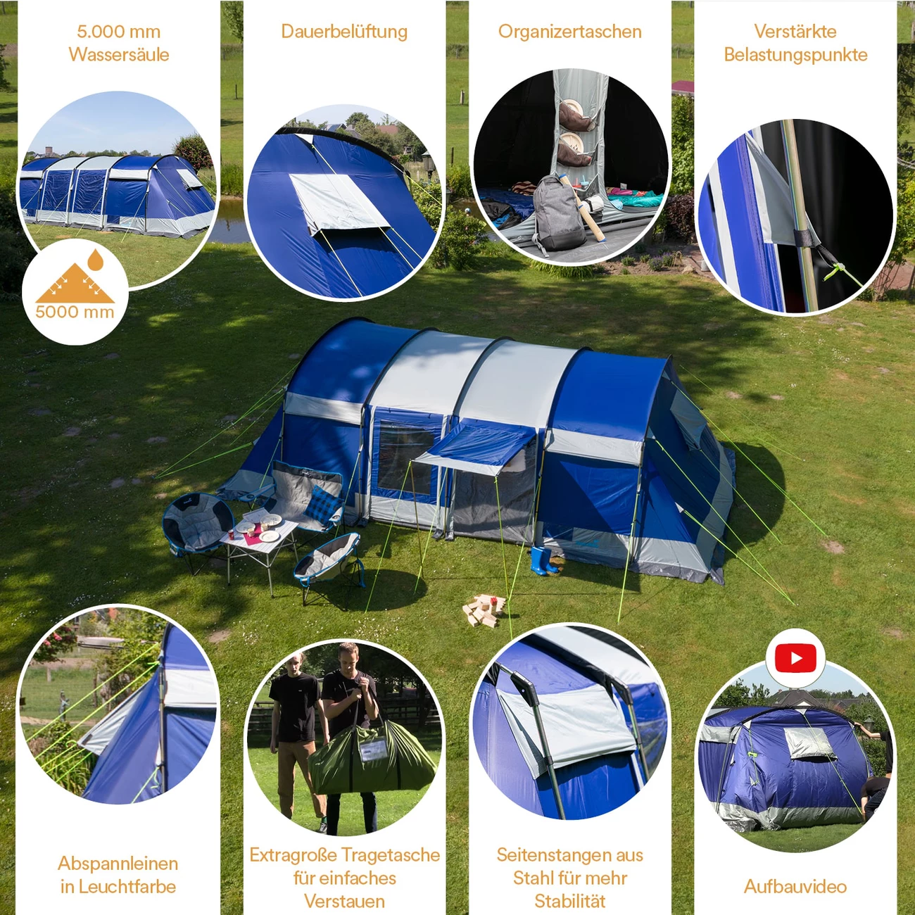 Coupon 🔥 Camping Skandika Skandika Tente Familiale Montana 10 Sleeper (bleu) ❤️ 6 Coupon 🔥 Camping Skandika Skandika Tente Familiale Montana 10 Sleeper (bleu) ❤️ – Image 6
