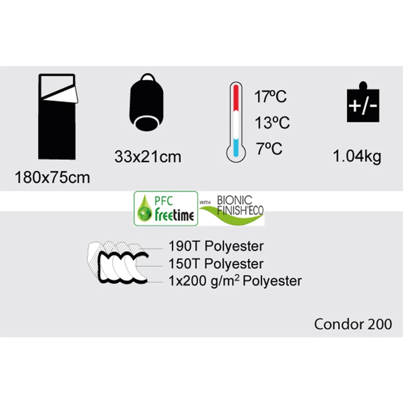 Sortie 🔥 Camping Freetime Condor 200 -zip Gauche - Sac De Couchage 2 Saisons -printemps /été- Freetime GRIS 🎉 2 Sortie 🔥 Camping Freetime Condor 200 -zip Gauche - Sac De Couchage 2 Saisons -printemps /été- Freetime GRIS 🎉 – Image 2
