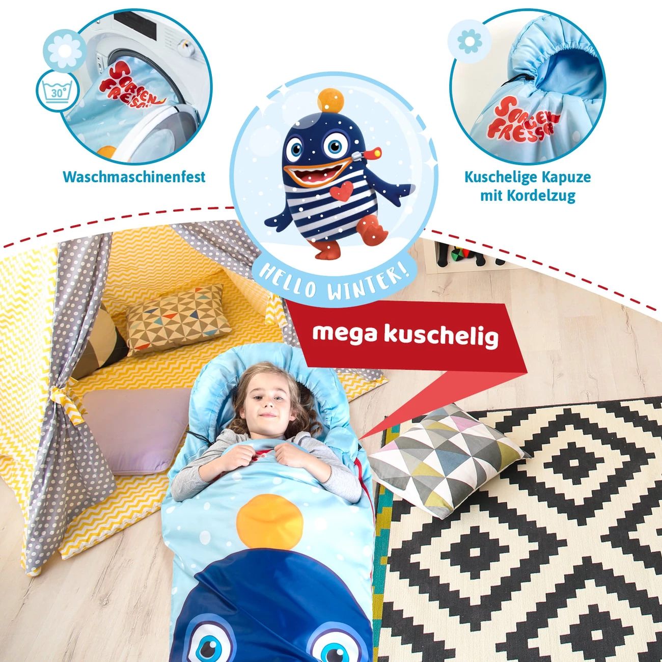 Vente flash 😉 Camping Skandika Sorgenfresser - Sac De Couchage Pour Enfants Ping, Avale-soucis 170 X 70 Cm BLEU ❤️ 5 Vente flash 😉 Camping Skandika Sorgenfresser - Sac De Couchage Pour Enfants Ping, Avale-soucis 170 X 70 Cm BLEU ❤️ – Image 5
