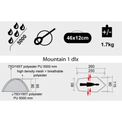 Remise ✨ Camping Freetime Mountain 1 Dlx - Tentes Légére 1.7 Kg - Tente Montagne 1 Personne - Freetime 😉 -Outsunny Shop f23578f64fa04eeb87b8beeb5590489e