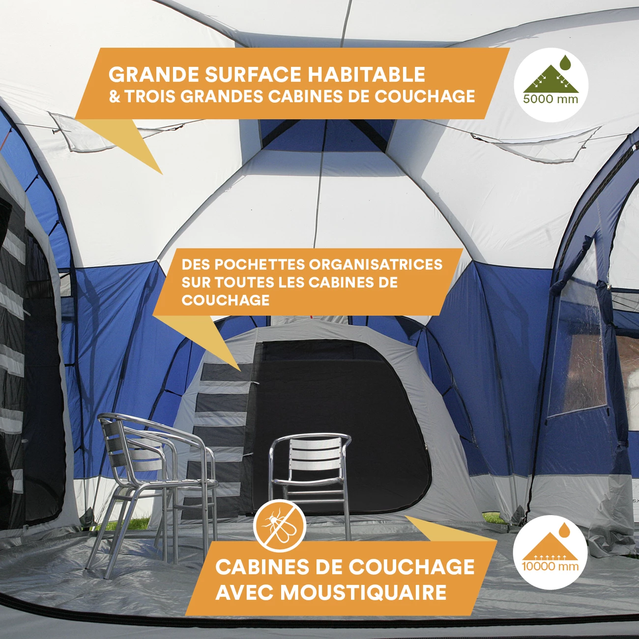 Remise 🌟 Camping Skandika Tente Familiale Nimbus 12 Personnes 🎁 3 Remise 🌟 Camping Skandika Tente Familiale Nimbus 12 Personnes 🎁 – Image 3