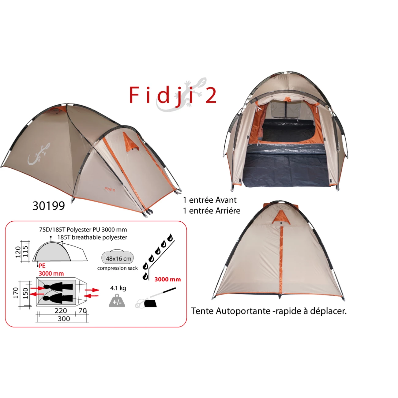 Acheter 💯 Camping Freetime Fidji 2 Pl. Tentes 2 Places-tente Autoportante De Camping-freetime ✔️ 2 Acheter 💯 Camping Freetime Fidji 2 Pl. Tentes 2 Places-tente Autoportante De Camping-freetime ✔️ – Image 2